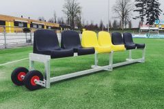 Field bench - 3 m - with bucket seats - mobile