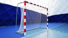 Handball goal 3 x 2 m - red/white - folding