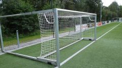 Swing-away goal - 5 x 2 - plastic net strip - incl. strut